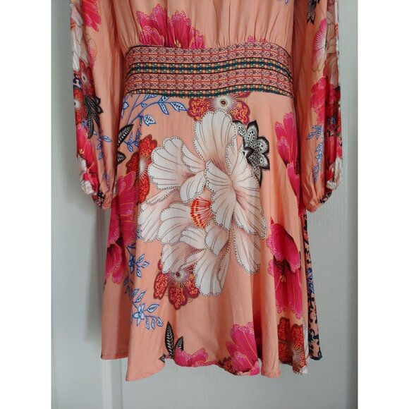 FARM RIO Women's Topanga Mini Dress Boho Floral Print S Boho - Picture 13 of 16